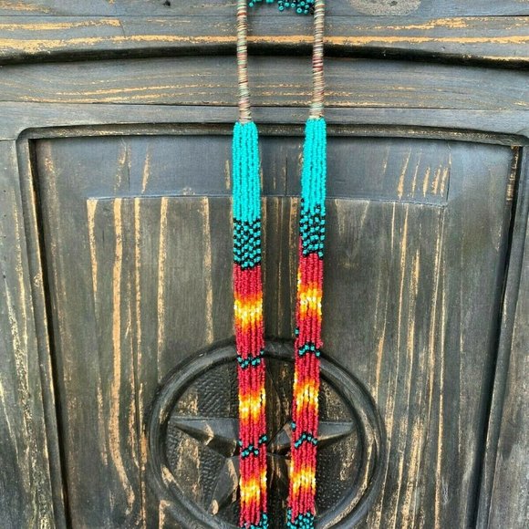 Tanie Jewelry - Southwestern 18strand Seed Bead Necklace turquoise Indian summer beaded jewelry